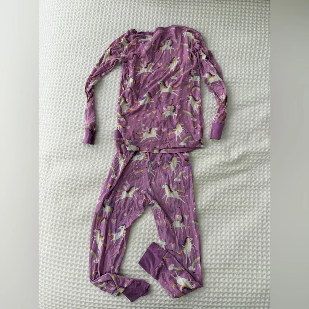 Little Sleepies Purple Unicorns Toddler Girl Pajama Set Long Sleeved 3T